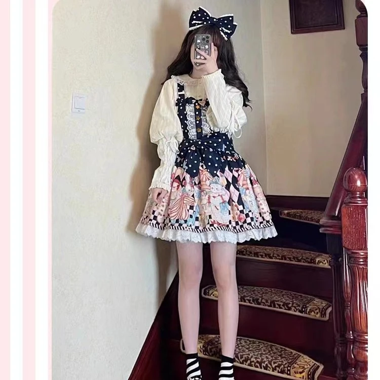 【兔兔马戏团】一芙原创设计洛丽塔蝴蝶结lolita背带连衣裙