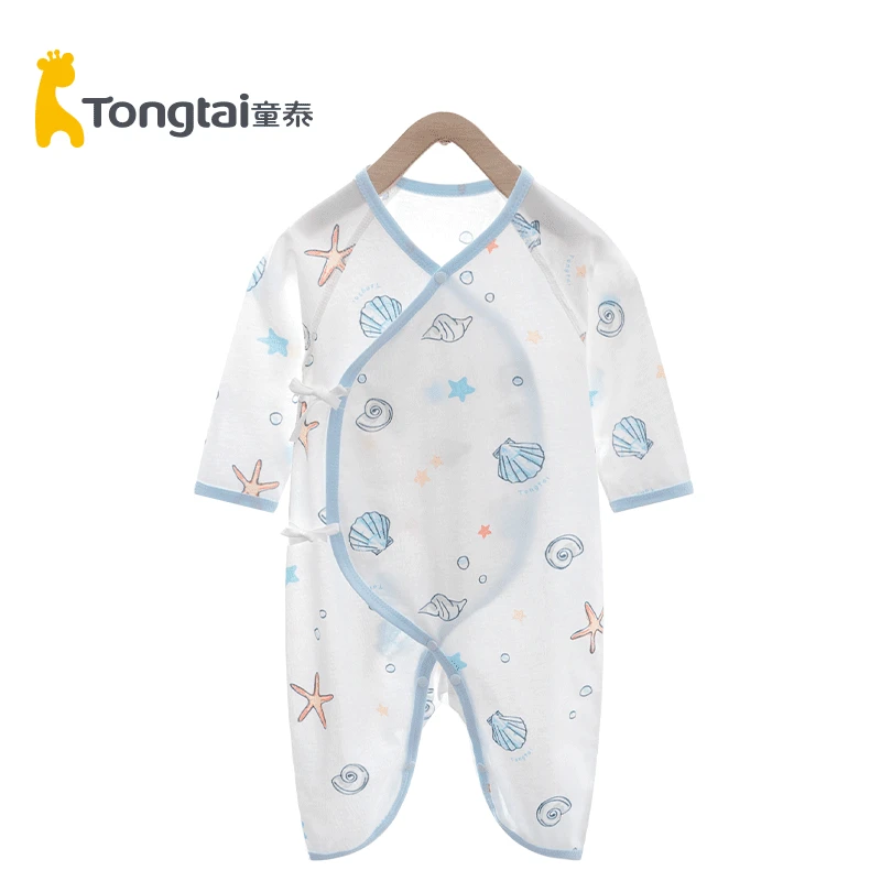 童泰新生儿连体衣纯棉蝴蝶衣薄款婴儿夏季衣服0-3月宝宝空调哈衣