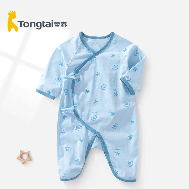 童泰蝴蝶衣新生婴夏季0-3个月连体衣薄款透气新生哈衣婴儿新生儿