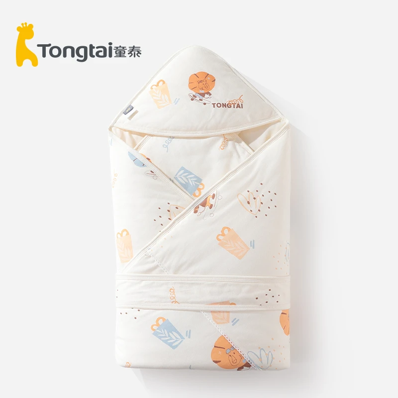 150克】童泰秋冬抱被新生儿包被双层宝宝抱毯产房包巾包单裹被初生