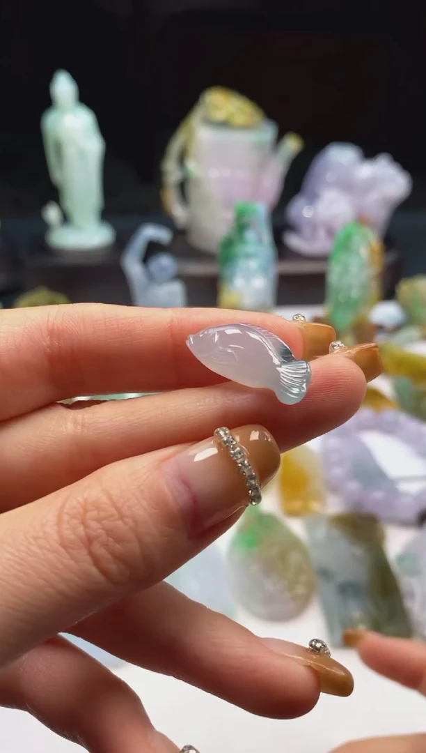 【闪购商品】翡翠颈饰未镶嵌翡翠鱼