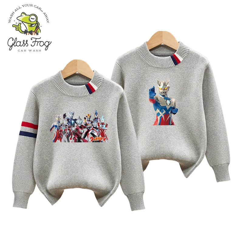 奥特曼儿童童装毛衣秋冬季2025新款男童保暖内搭针织打底衫上衣潮