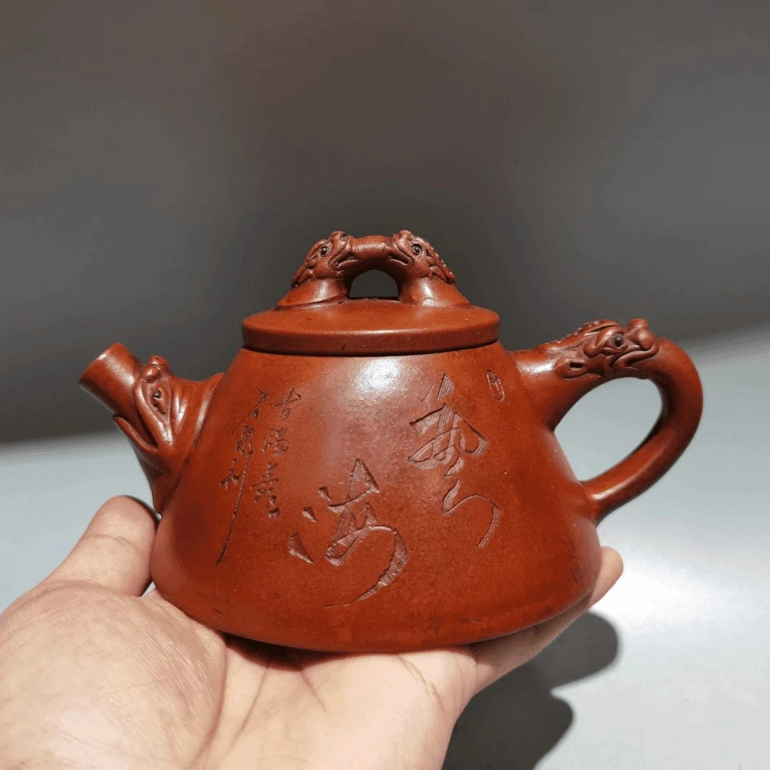 霸王石瓢紫砂壶320ml原矿红泥全手