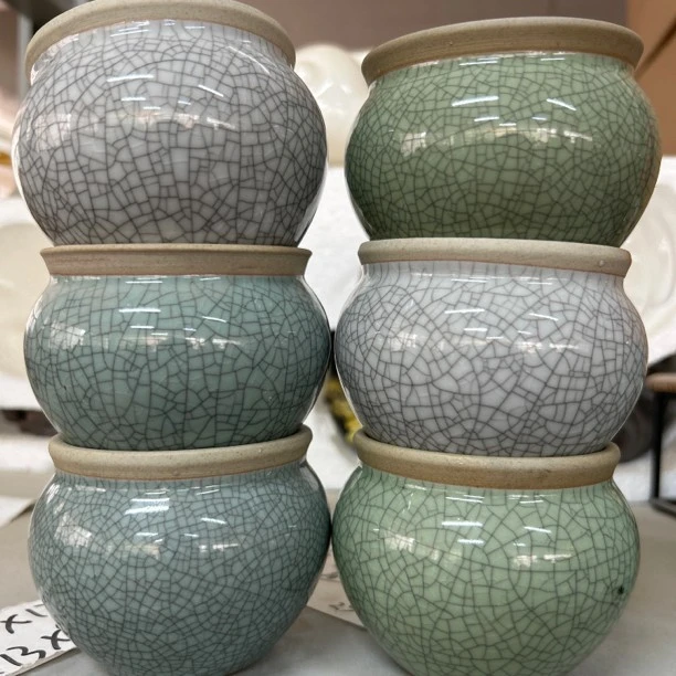 【直播浮力511】7*7cm到手6个花盆冰裂古典陶瓷小圆盆