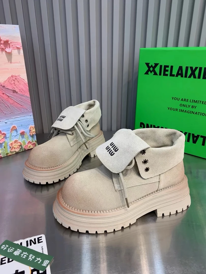 真皮复古翻盖马丁靴女款夏季2024早秋新款工装单靴厚底两穿短靴潮