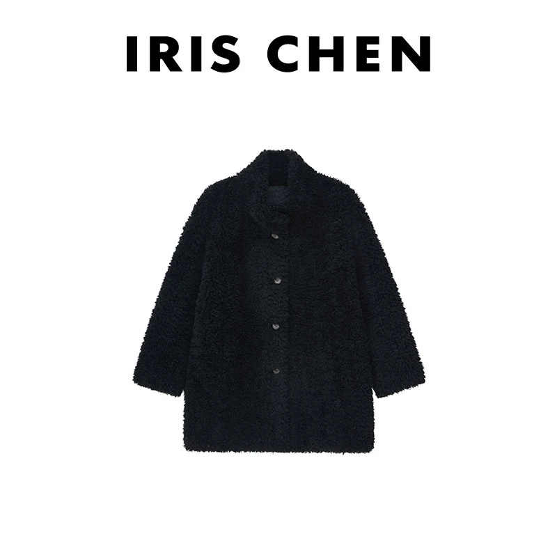 IRIS CHEN 布朗尼 100绵羊毛1120g颗粒感毛毛外套24WT621