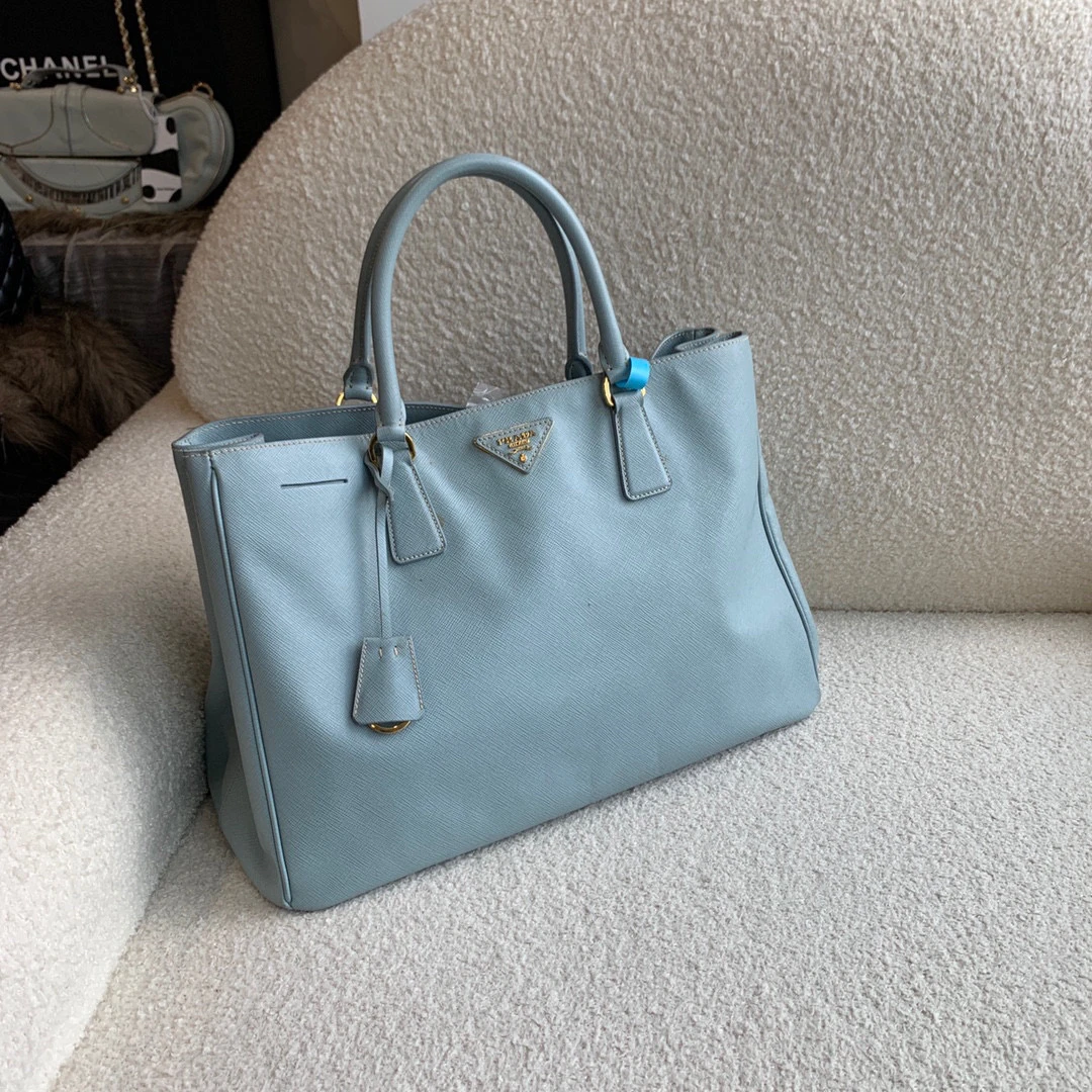 95新 Prada/普拉达 prada蓝色手提托特包