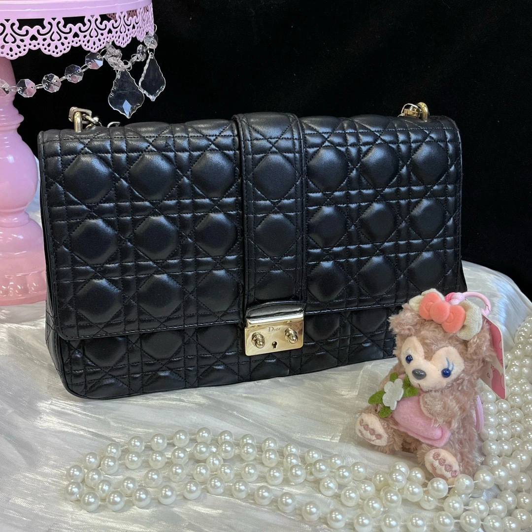 95新 DIOR/迪奥 dior 黑色经典菱格腋下包