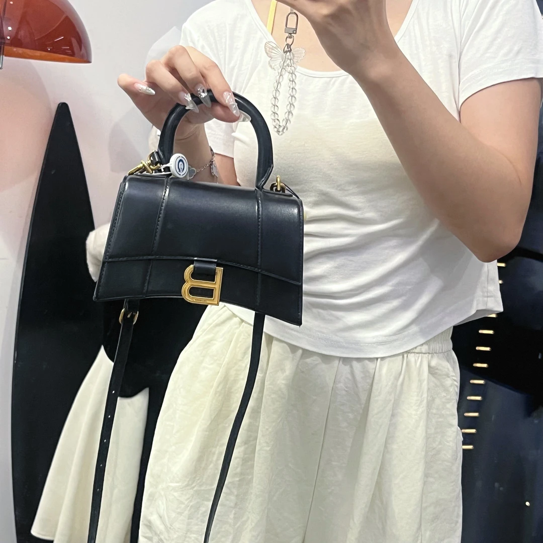 95新 Balenciaga/巴黎世家 巴黎世家 黑金沙漏斜挎包