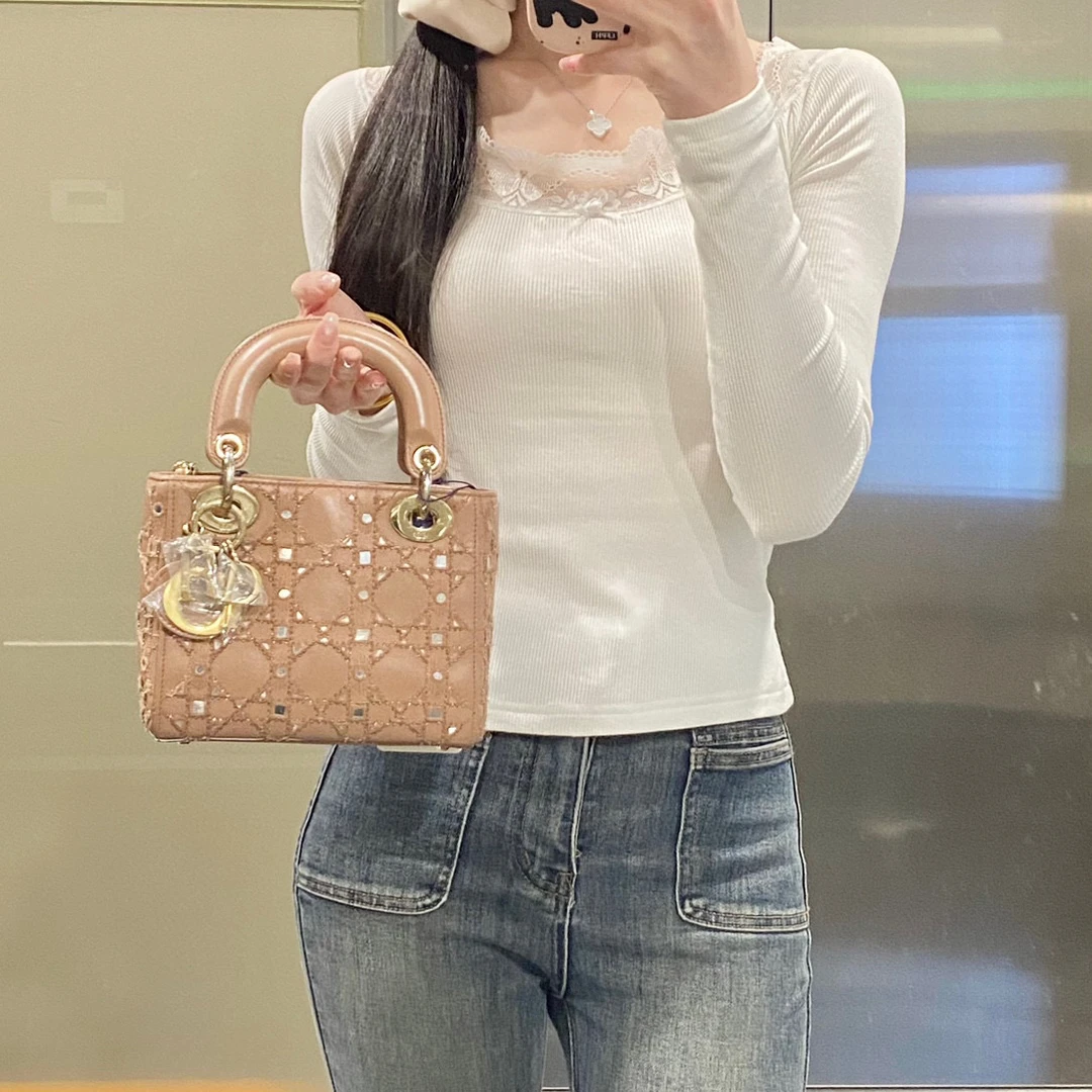 95新 DIOR/迪奥 dior玫瑰粉戴妃三格