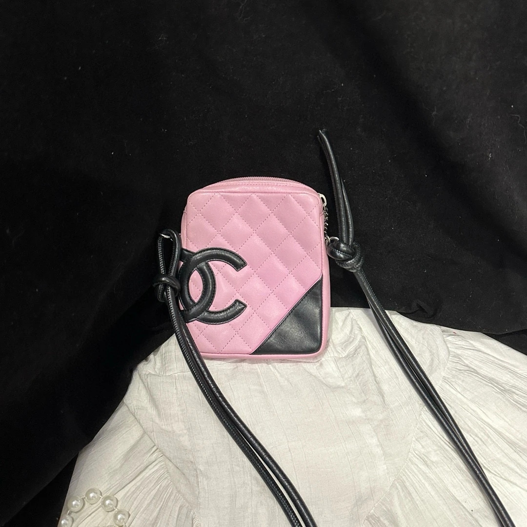 95新 Chanel/香奈儿 chanel 康鹏粉红相机包