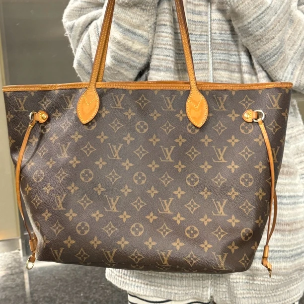 95新 LouisVuitton/路易威登 lv 老花购物袋托特包