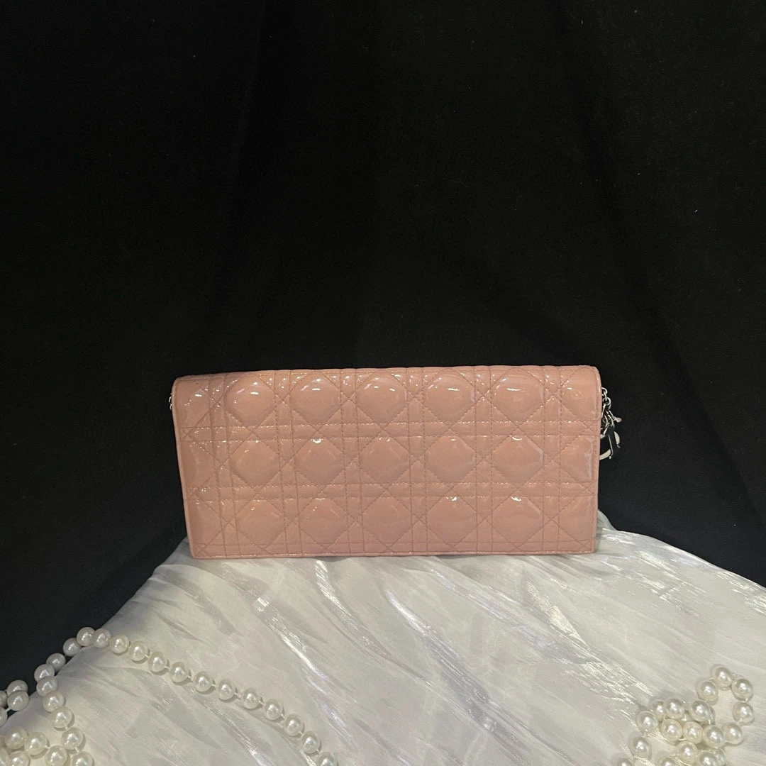 95新 DIOR/迪奥 dior 樱花粉漆皮斜挎包