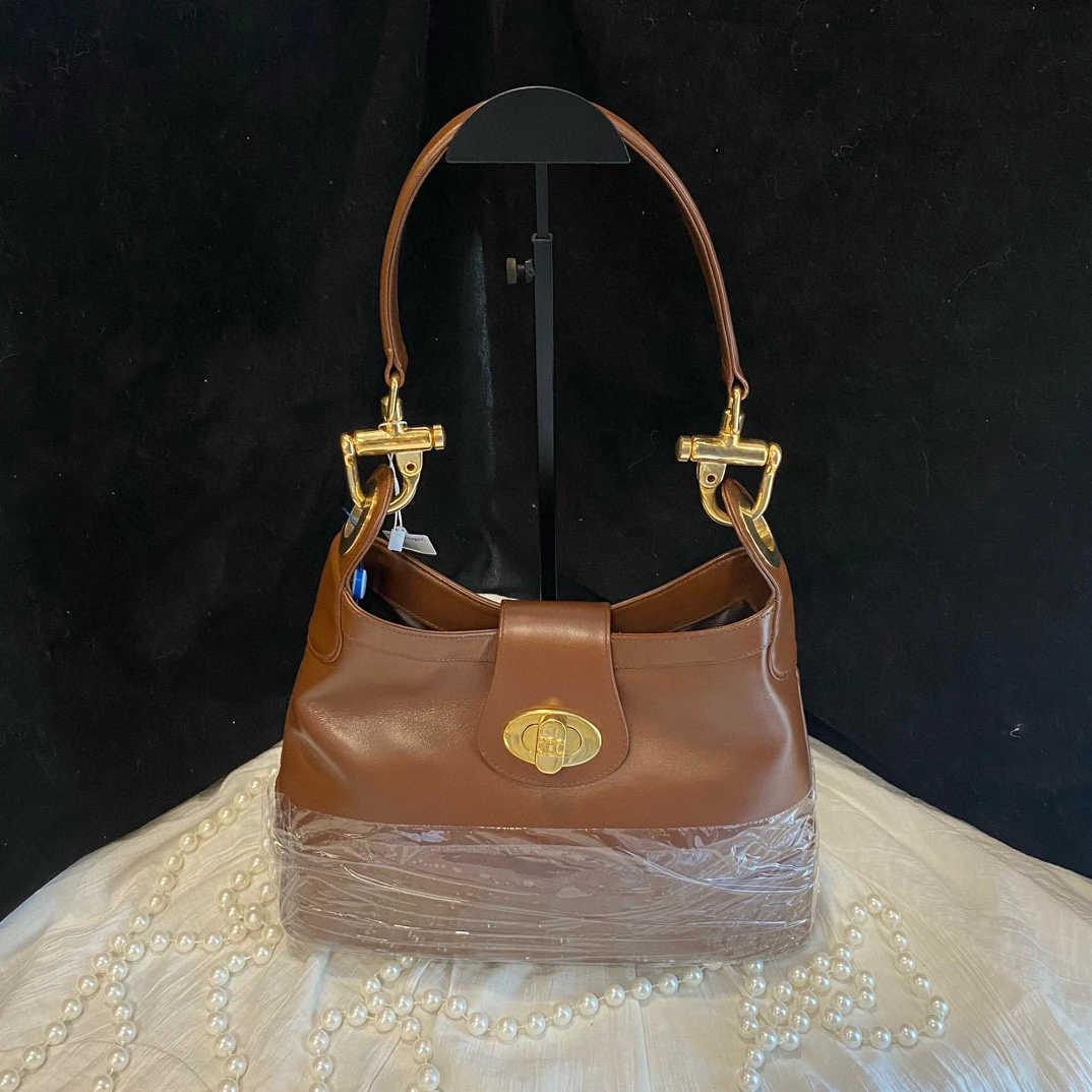 95新 Celine/思琳 celine棕色hobo单肩包