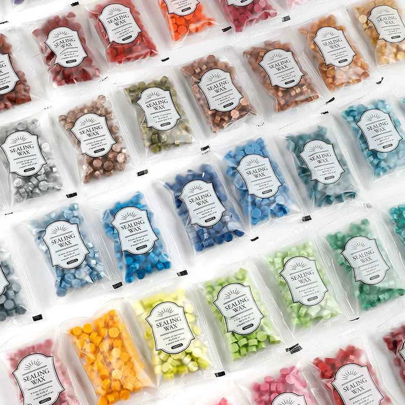 100粒袋装珠光火漆蜡粒 文艺复古火漆印章蜡戳 请柬邀请函信封封