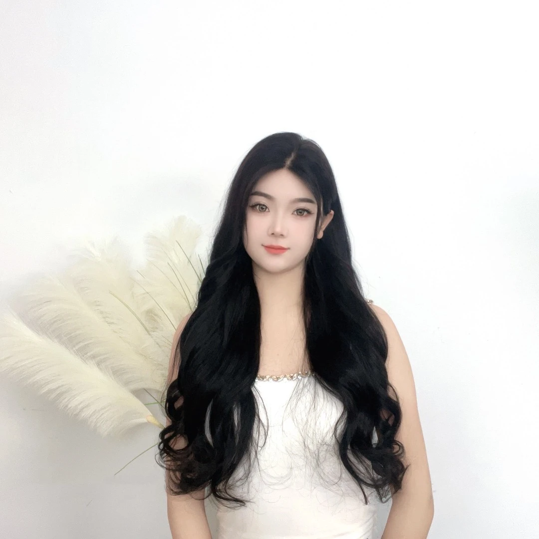 工厂直供透气逼真递针工艺假发全真人发时尚长卷发造型假发套