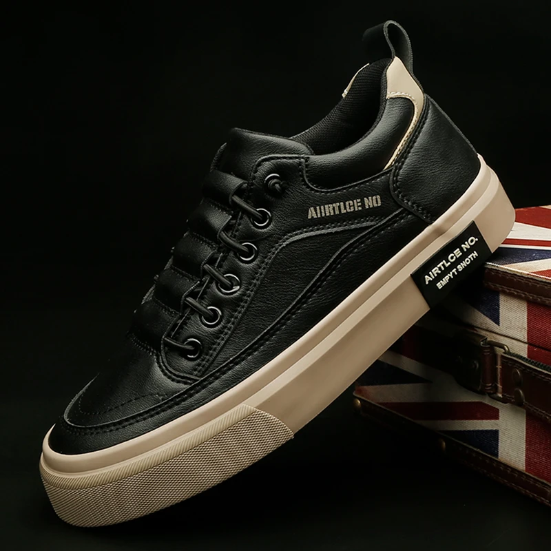24855 潮流男鞋秋季新款百搭皮鞋韩版时尚低帮潮鞋舒适耐磨休闲鞋