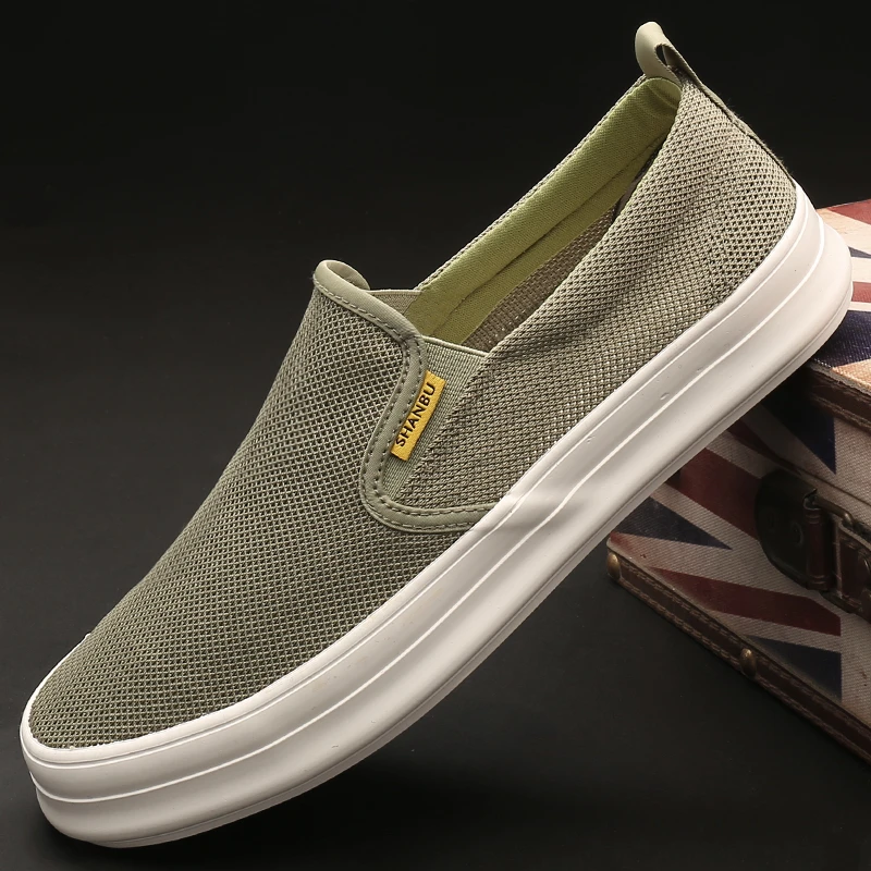 23605 男鞋夏季薄款透气百搭休闲鞋韩版时尚网面潮鞋轻便软底布鞋