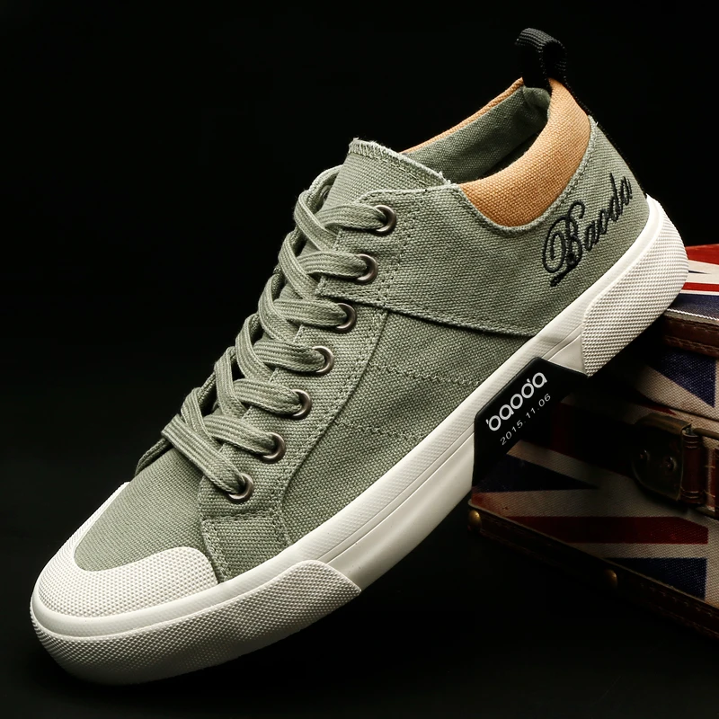 男士帆布鞋休闲百搭潮鞋低帮男鞋春季透气时尚板鞋薄款男鞋BM-015
