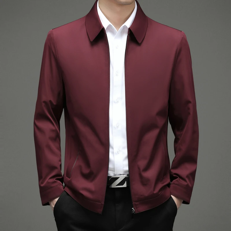 中老年喜公公爸爸秋装结婚宴礼服本命年红色夹克外套男春秋季男士
