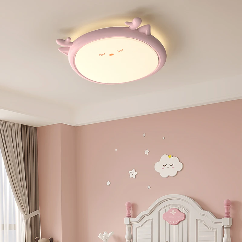 心妍灯儿童房卧室灯女孩公主房间吸顶灯主卧护眼男女童中山灯具