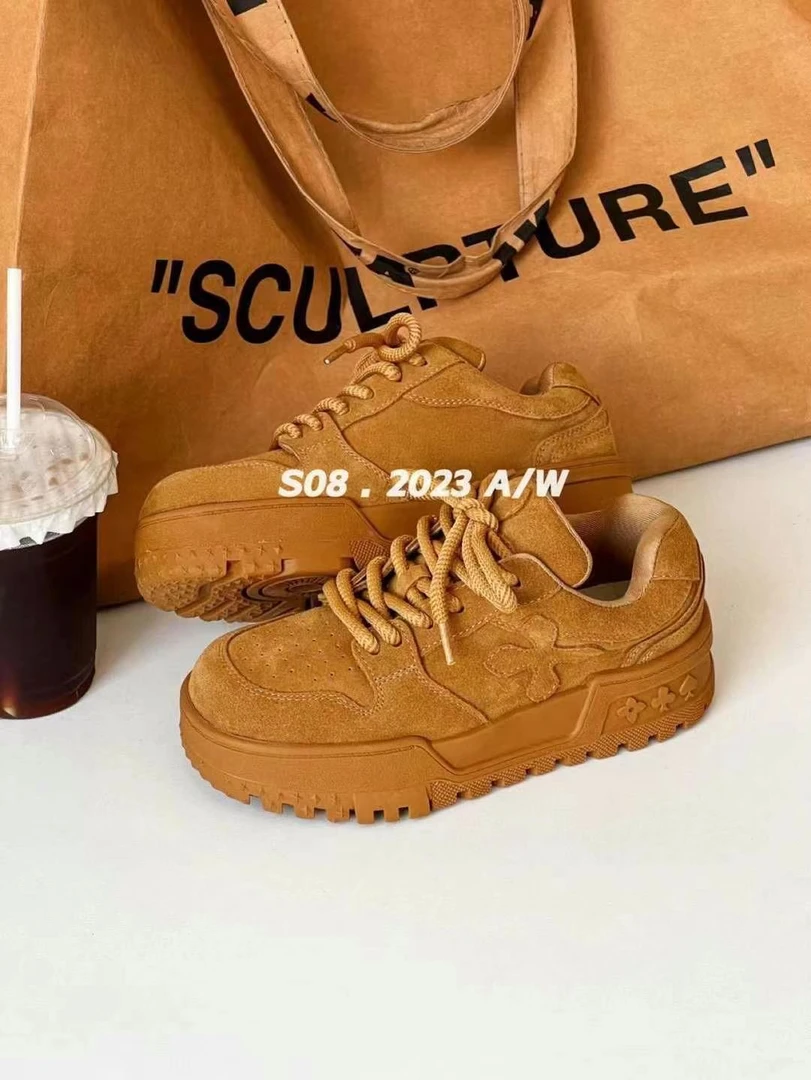 十字花厚底女板鞋百搭休闲运动鞋