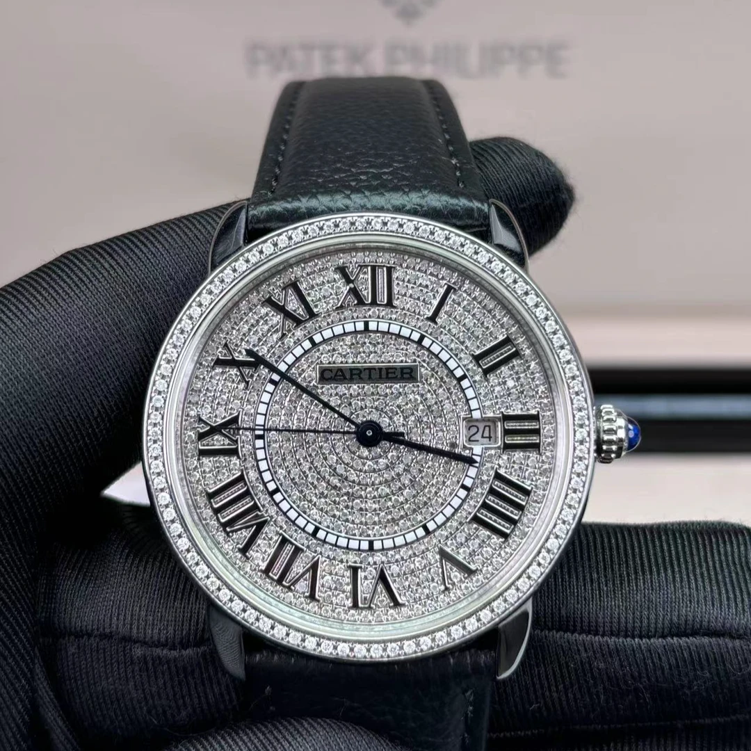 95新 Cartier/卡地亚 伦敦/自动42mm外圈后钻后升级钻盘公价2.91w