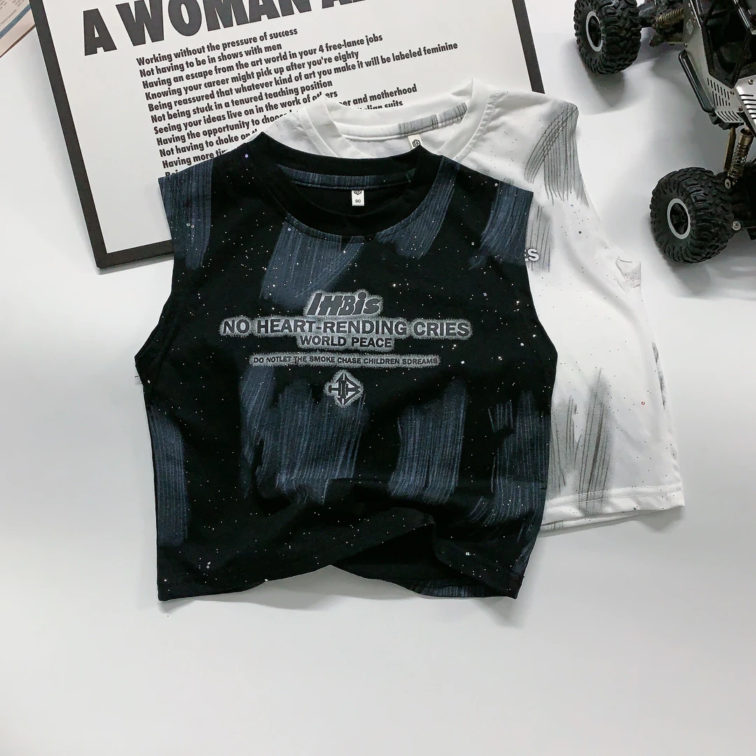 8825-男童夏装百搭背心2024新款痞帅男宝宝夏季无袖童装夏款衣服