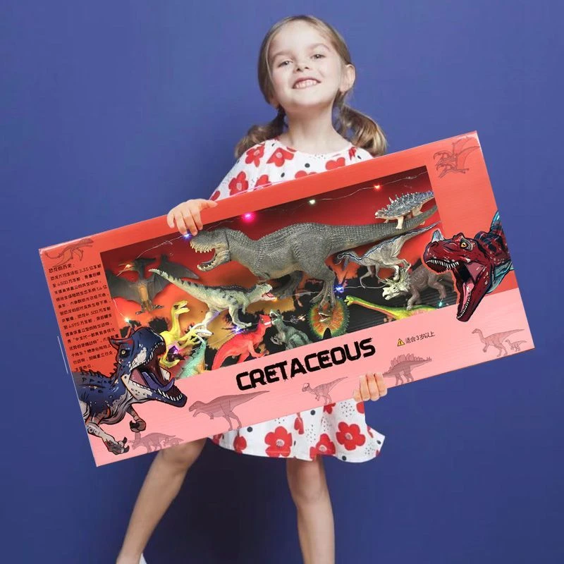 恐龙玩具仿真礼盒大套装实心塑胶公仔霸王龙男孩女孩儿童生日礼物