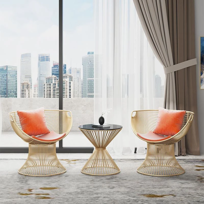 小扬哥推荐现代阳台桌椅三件套铁艺休闲椅简约沙发椅服装店网红家