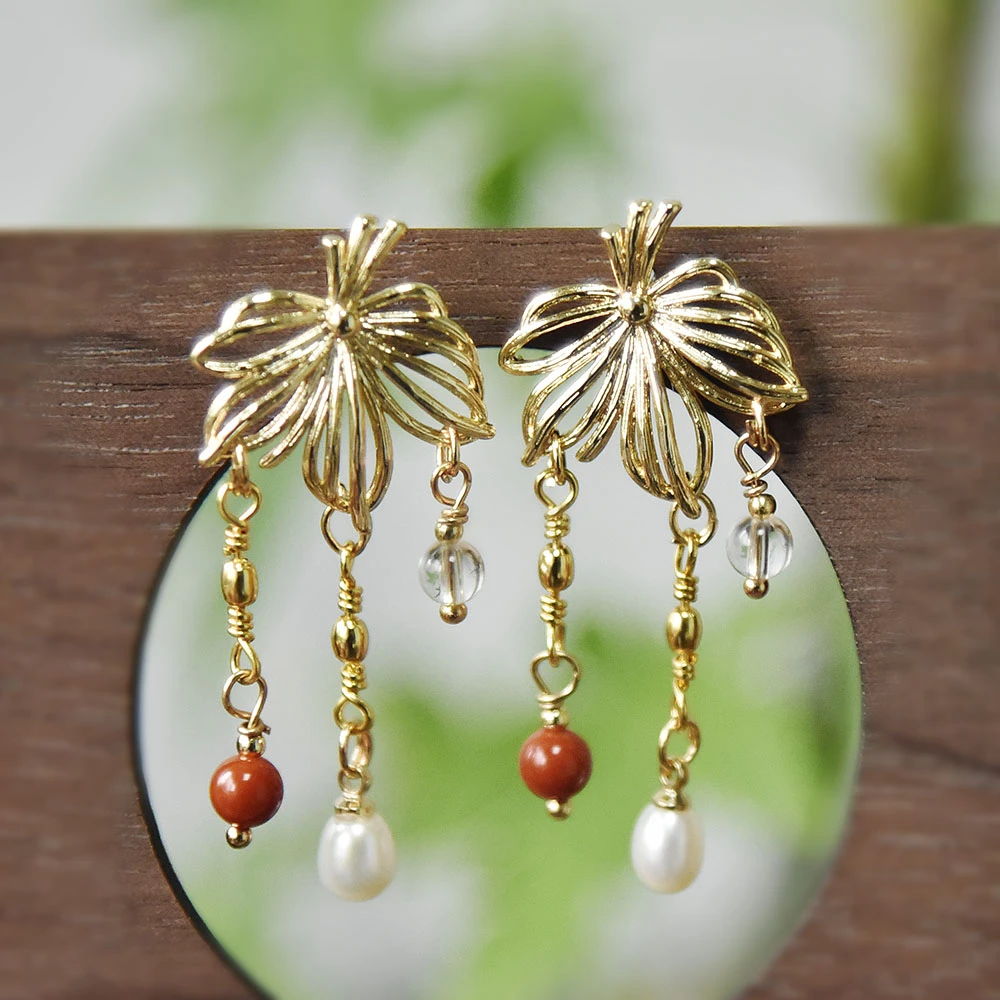 华容珠翠原创国风耳环复古新中式耳钉汉服旗袍古文艺日常古典耳坠