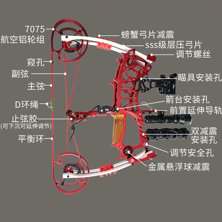 一体式小怪兽复合弓两用弓箭便携车载短轴小型弓高精度户外体育