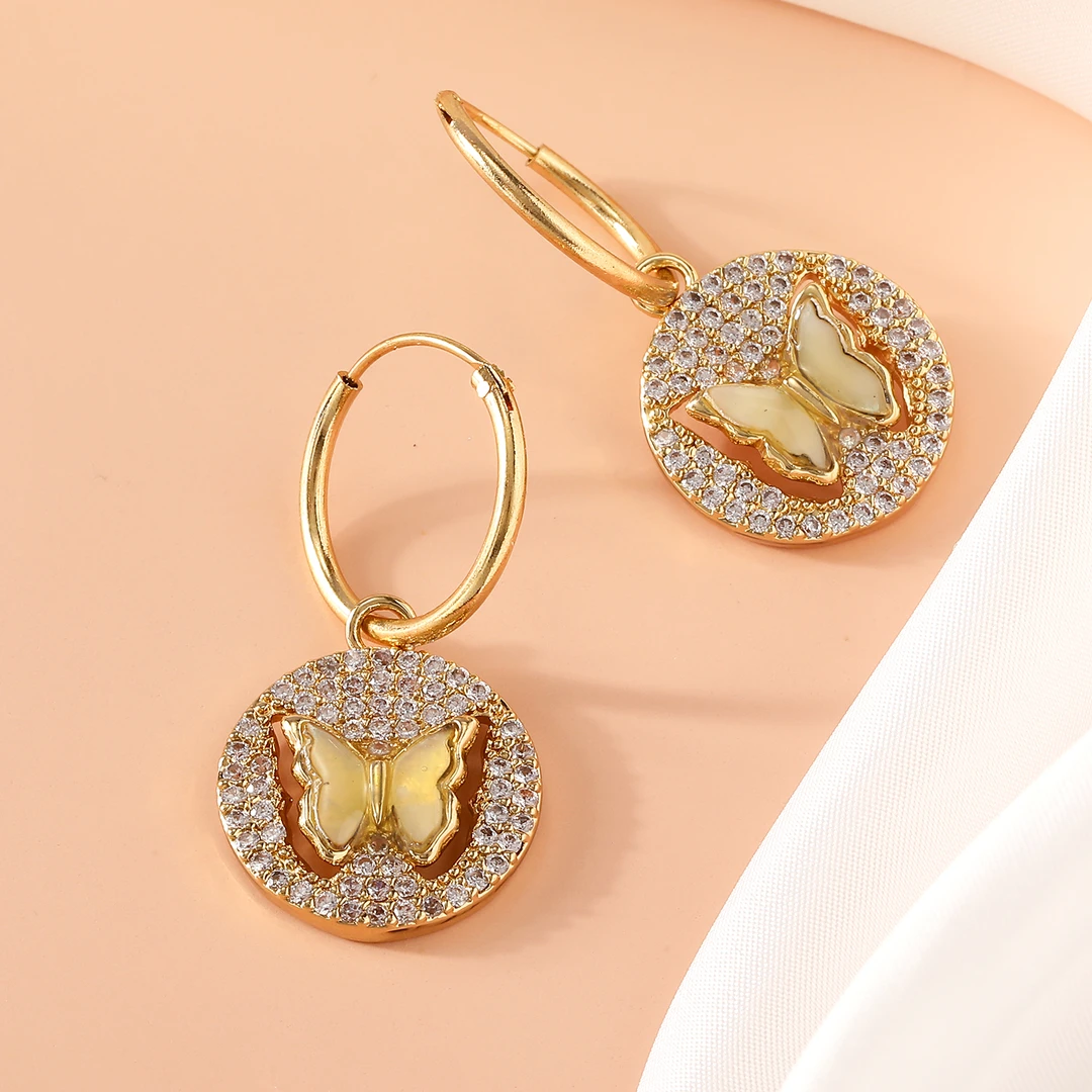 享见 铜合金耳饰 原创蝴蝶法式耳环 轻奢时尚气质百搭优雅灵动