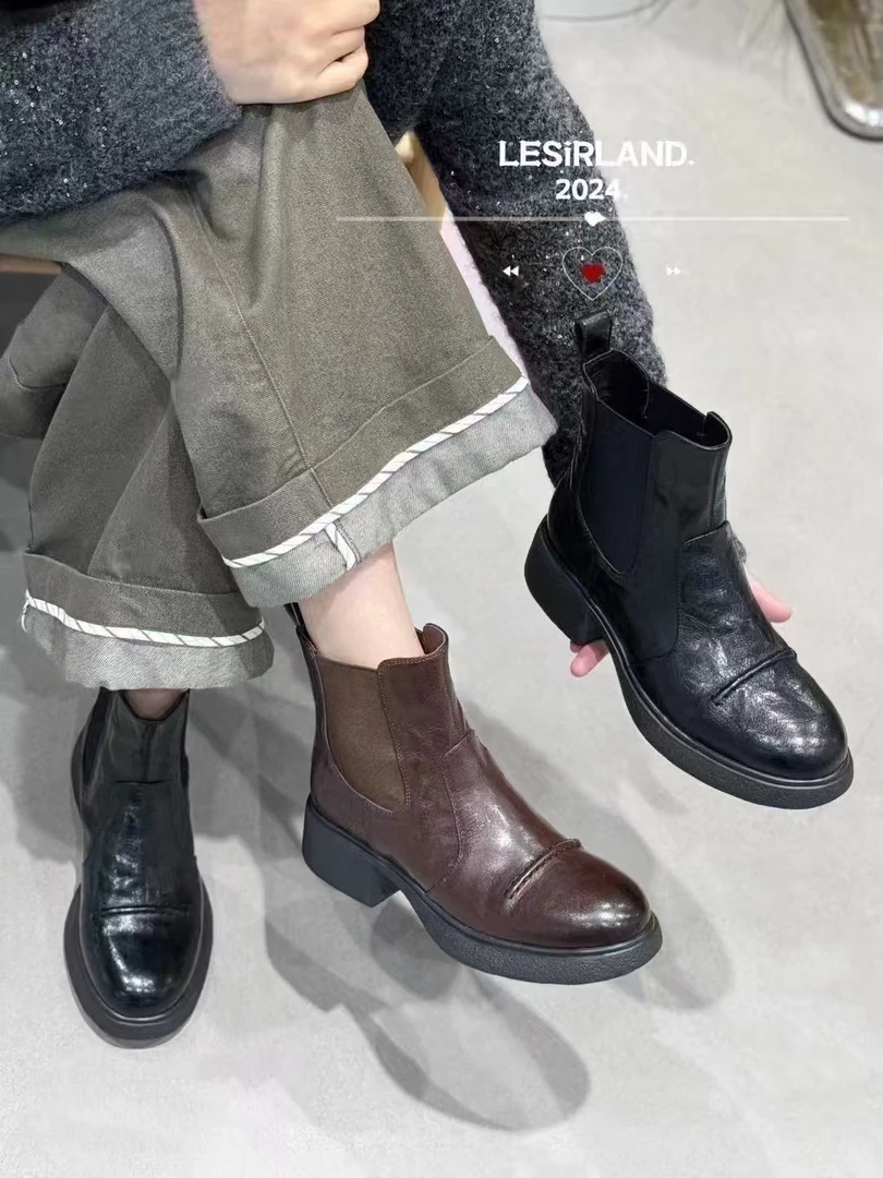 圆头短筒欧美切尔西靴3707-91