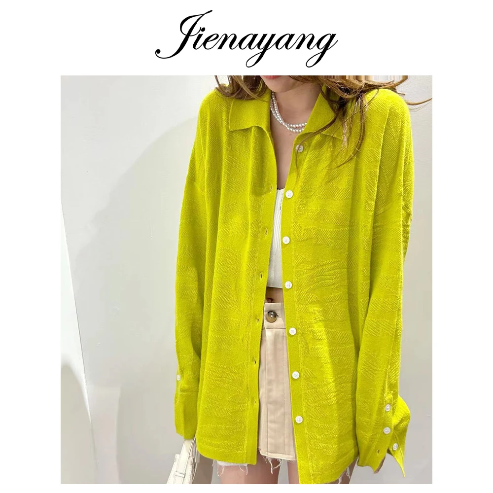 丝羊绒230704新款重工百搭时尚POLO领羊绒开衫