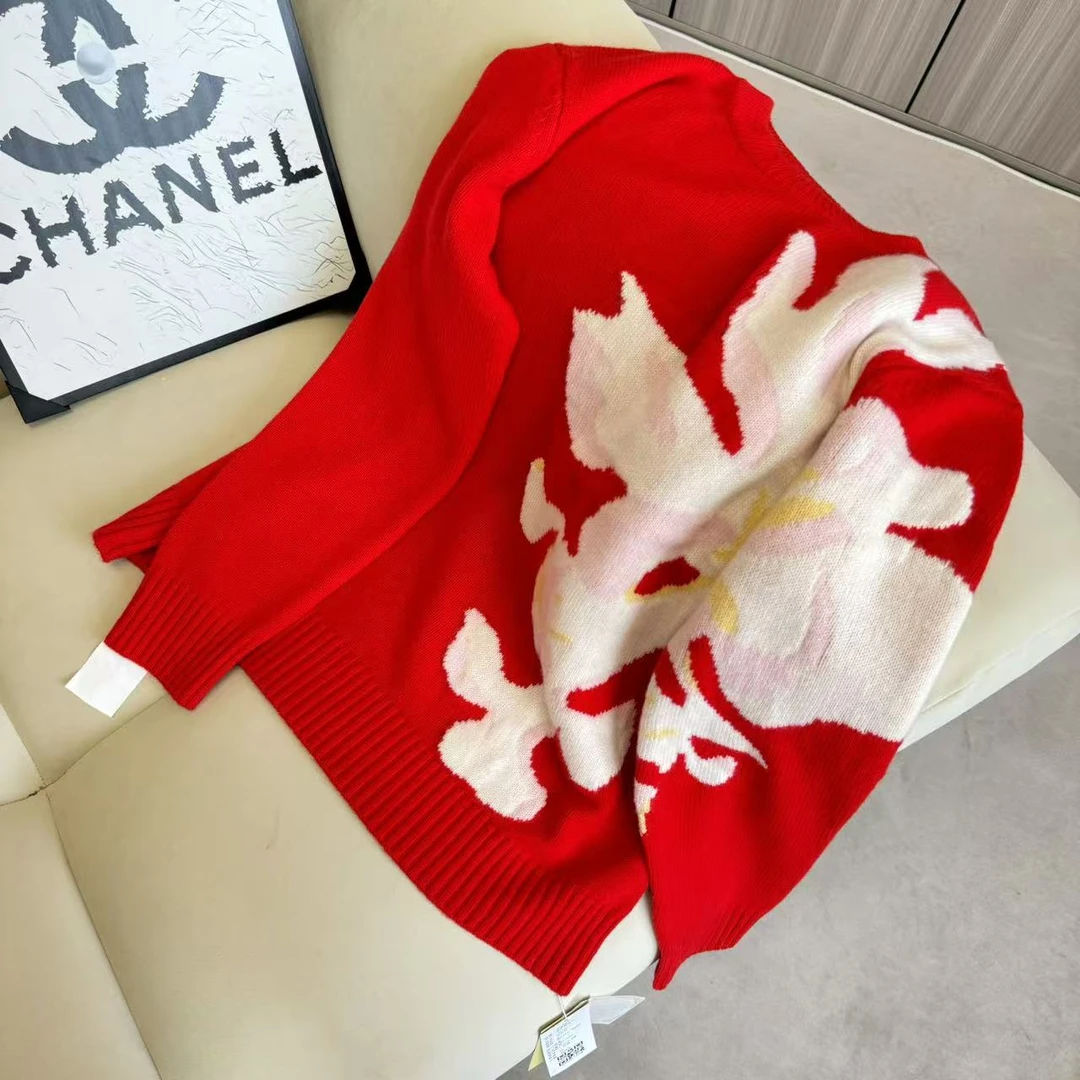 【东方美】241589慵懒风立体提花款圆领羊绒衫秋冬氛围感穿搭