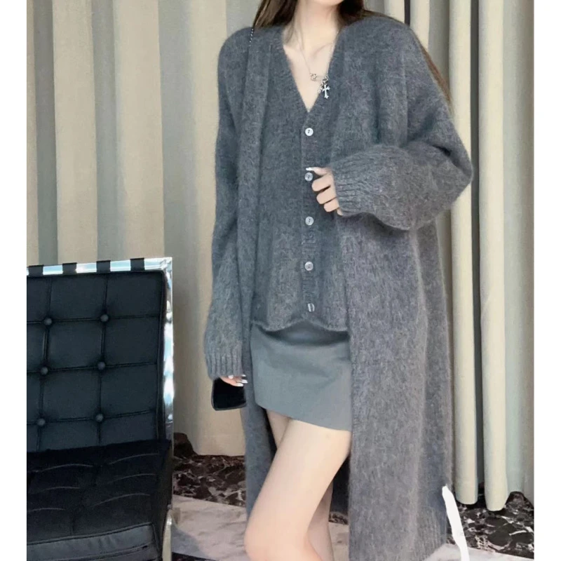 【100山羊绒外套】231429-慵懒顶奢级拉绒中长款羊绒外套