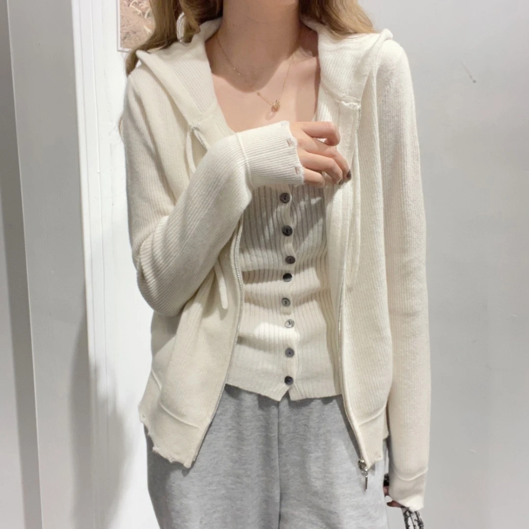 【高货捡漏款】1514休闲甩帽拉链开衫羊绒衫