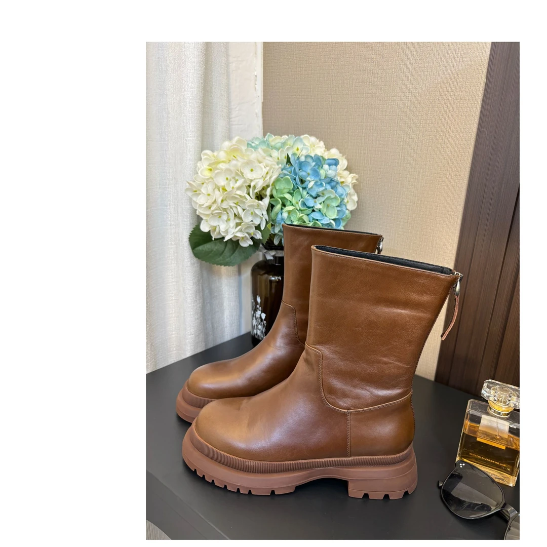 【小韩家】欧货24秋冬新款时尚百搭厚底短靴