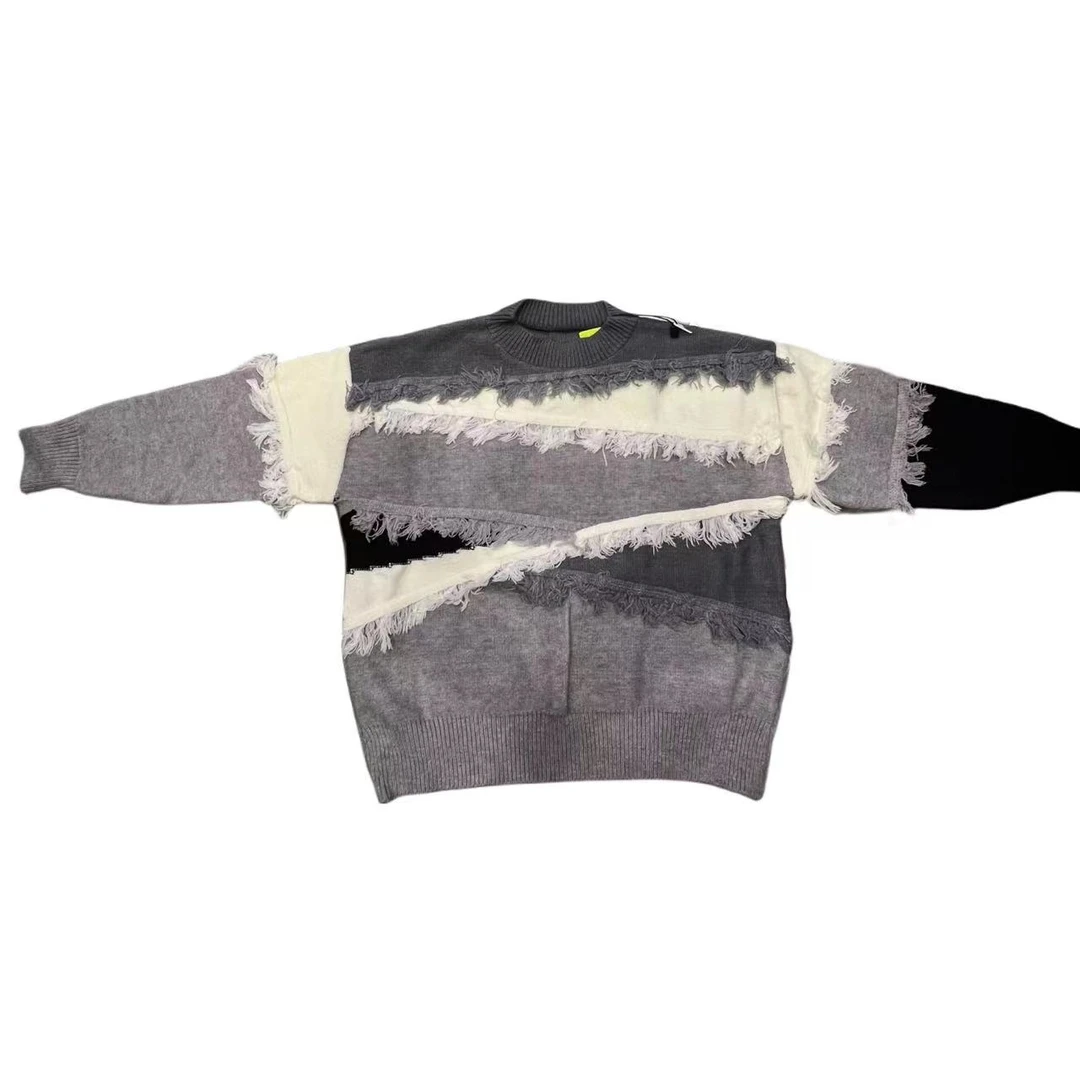 蛋蛋家【福利款】秋冬新款儿童7713黑灰套头毛衣