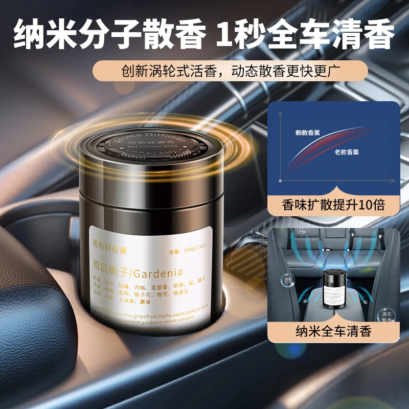 车载香薰固体香膏批发玫瑰香水汽车内摆件高级古龙香氛持久淡香男