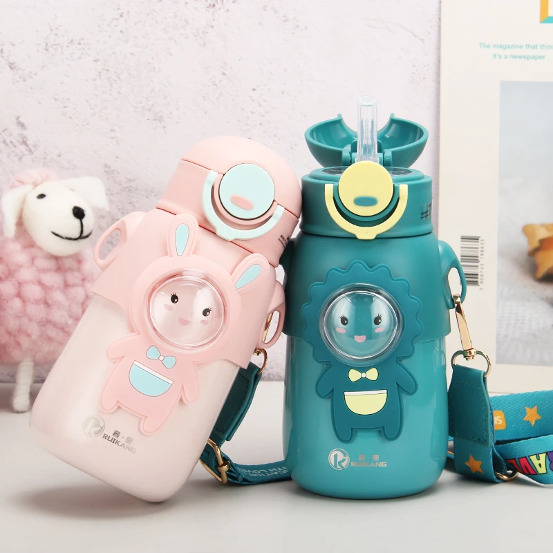 睿康儿童保温杯316不锈钢儿童水杯吸管杯网红水杯学饮杯宝宝水杯