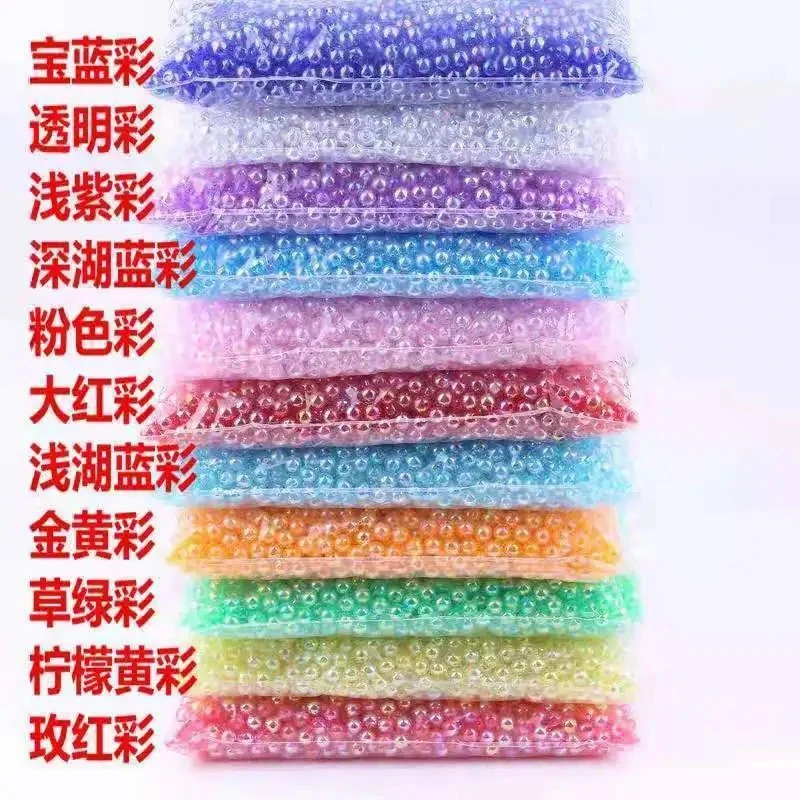 6-10mm透明AB圆珠亚克力电镀手工串珠材料diy链项链散珠炫彩珠