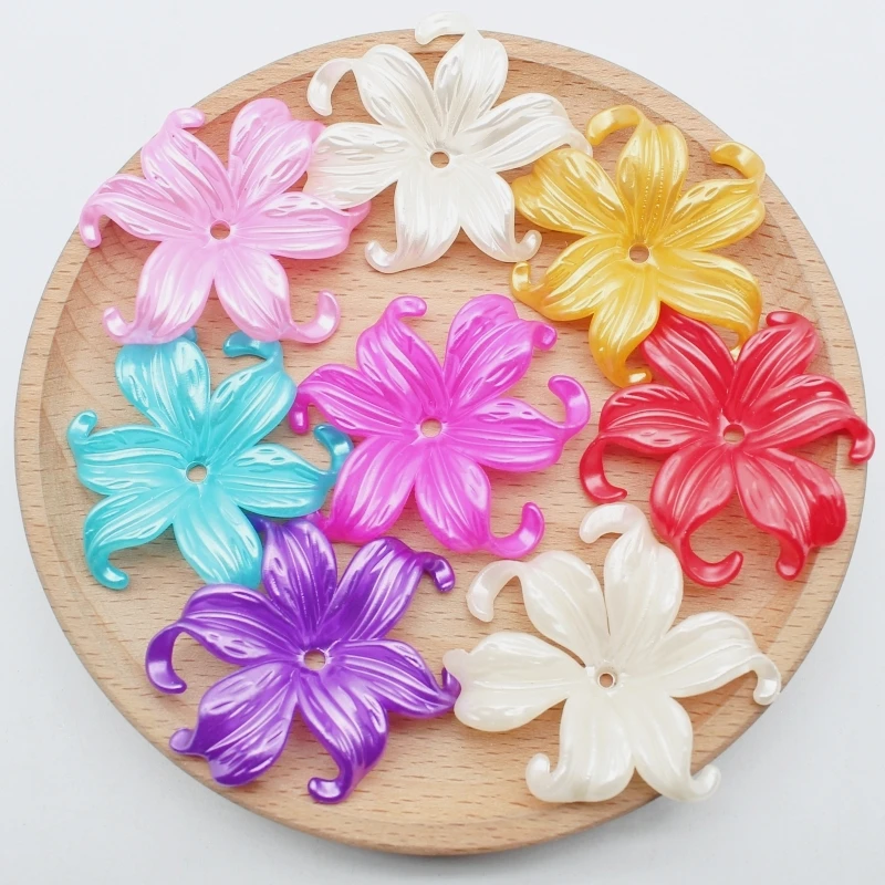 42*44mm珠光色鸢尾花diy手工立体花瓣花托花束盆景材料