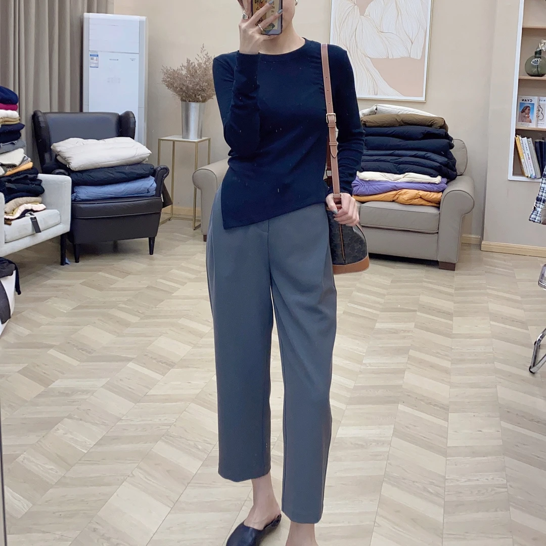 【丽姐女装】极简风九分香蕉裤  高品质西装料休闲裤西裤K0014