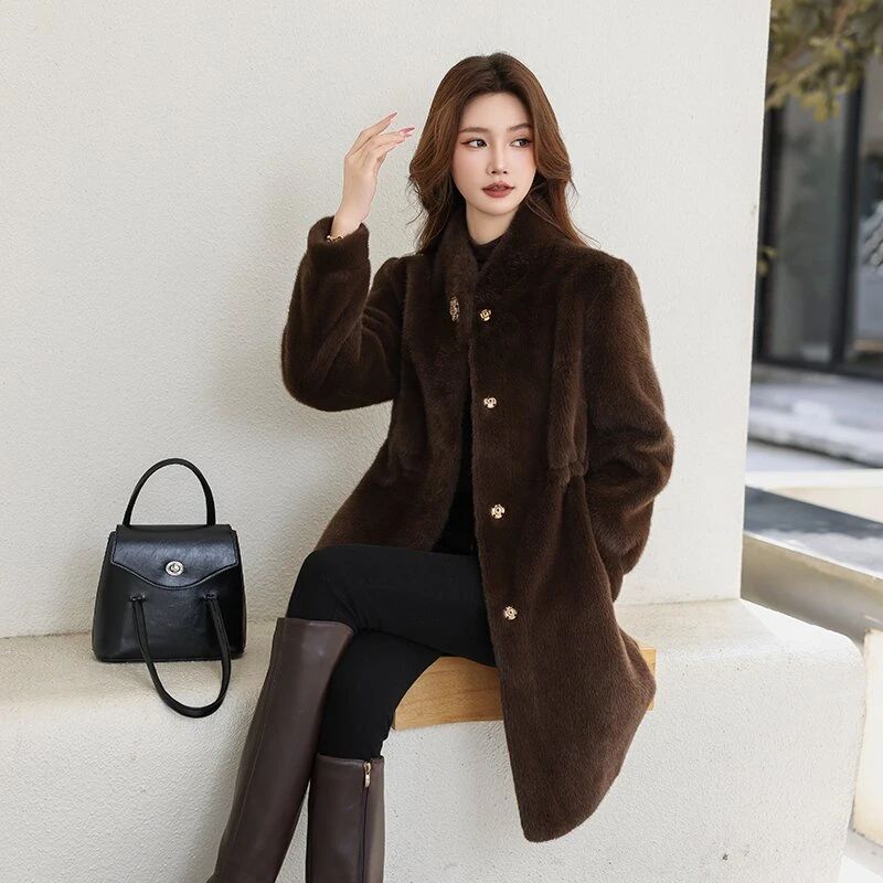 8815设计师显瘦毛毛气质外套时尚女士保暖网红百搭冬季洋气宽松