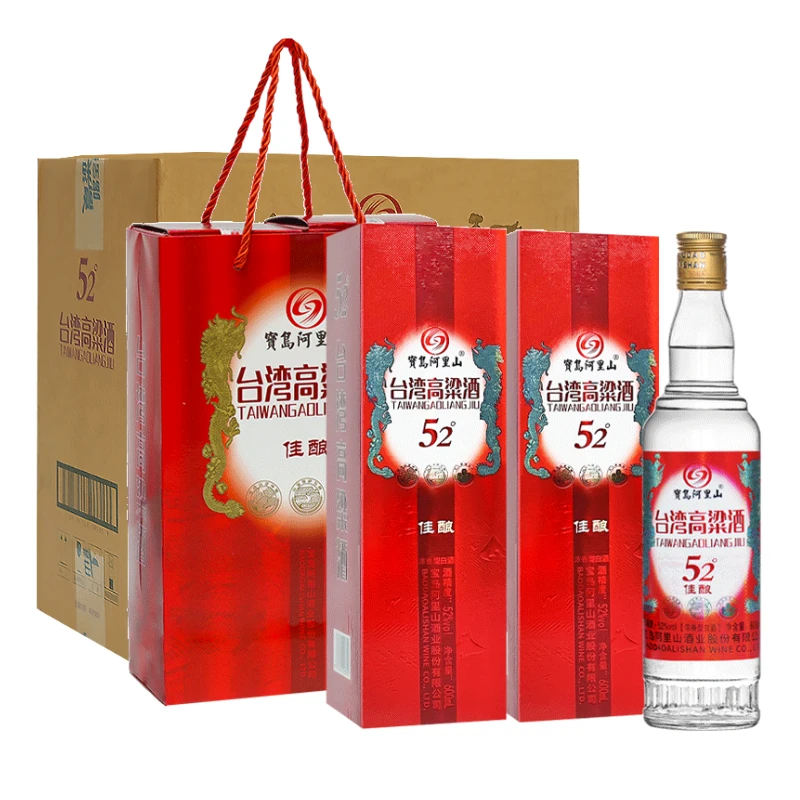 宝岛阿里山台湾高粱酒绵柔浓香型纯粮食酒礼盒装白酒  52度600ml