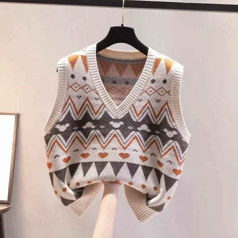 品牌折扣女装专柜撤柜正品针织背心马甲女秋v领套头洋气上衣毛衣