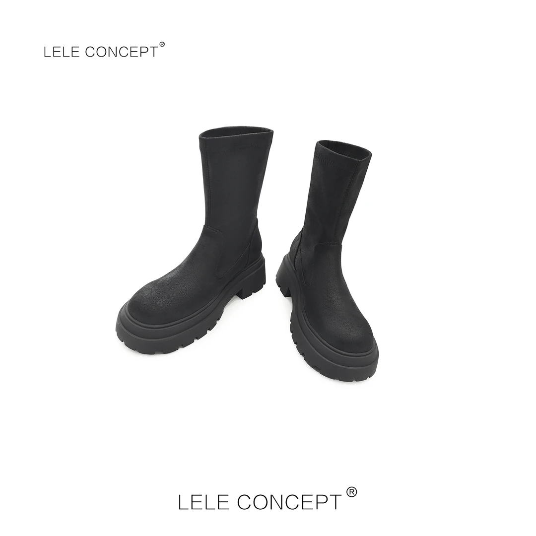 LELE CONCEPT丨弹力绒布短靴头X0146