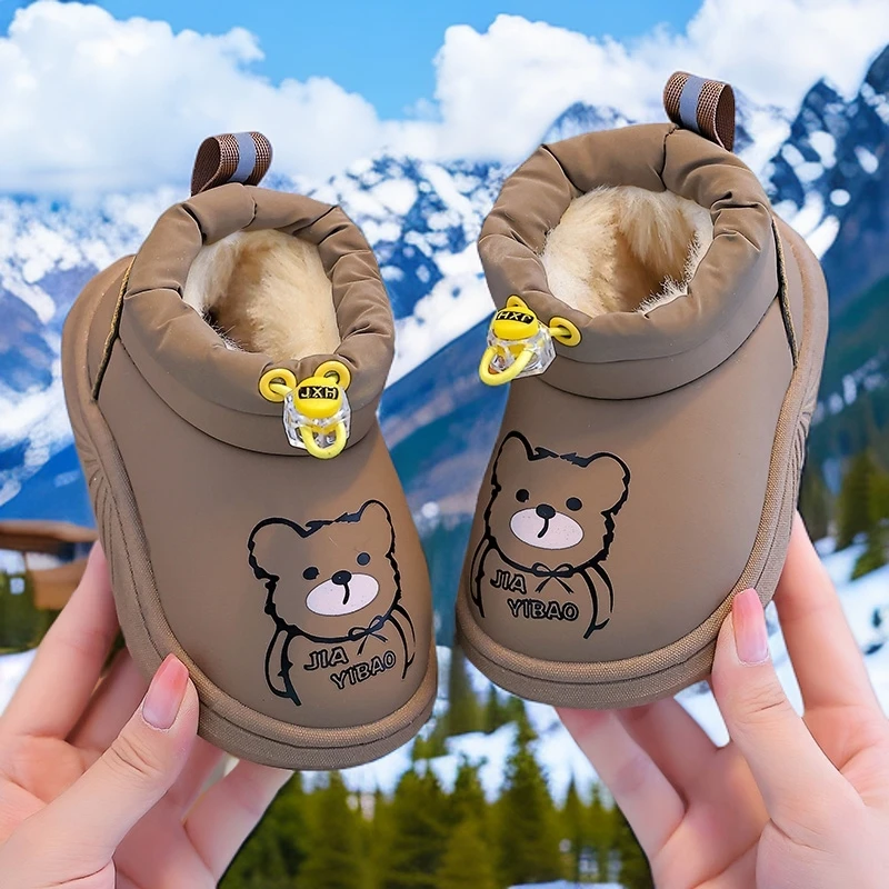 宝宝雪地靴冬季1-3岁保暖防水儿童鞋高帮男女棉鞋居家宝宝学步鞋